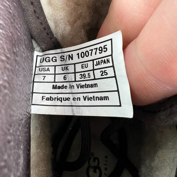 Ugg Barrington Boots mens size 7 brown leather waterproof lace up lined shoes - Picture 11 of 11